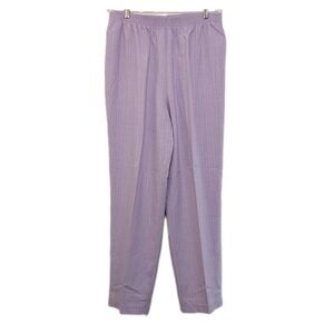 Vintage 80s Allison Daley Pale Purple Pin-Stripe High-waisted Stretchy Pants